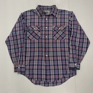 Vintage 80s Big Mac Blue Plaid Pattern Shirt